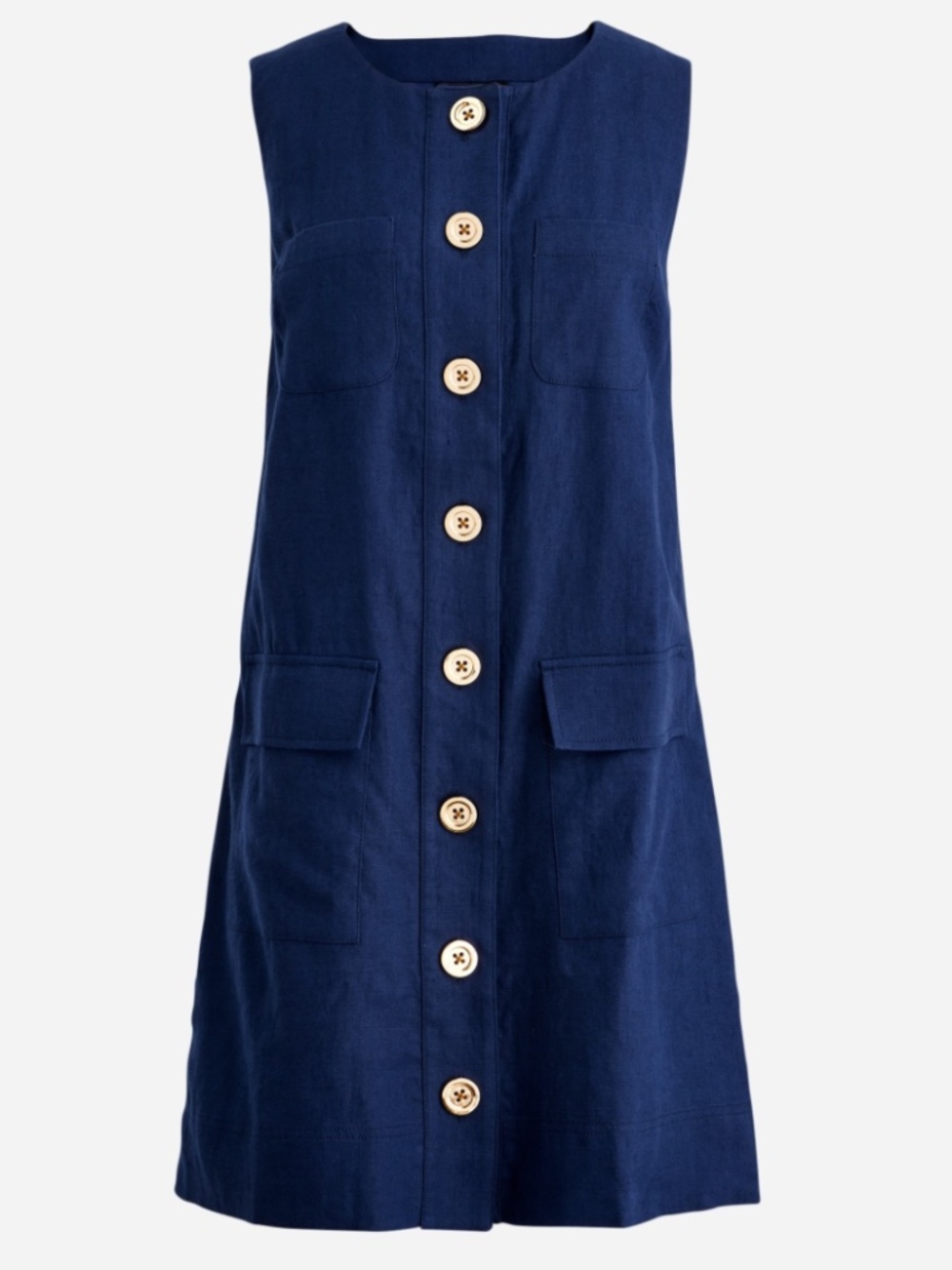J.Crew Button-Front Shift Dress in Linen